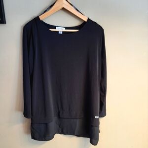 Black Calvin Klein pullover blouse, size L